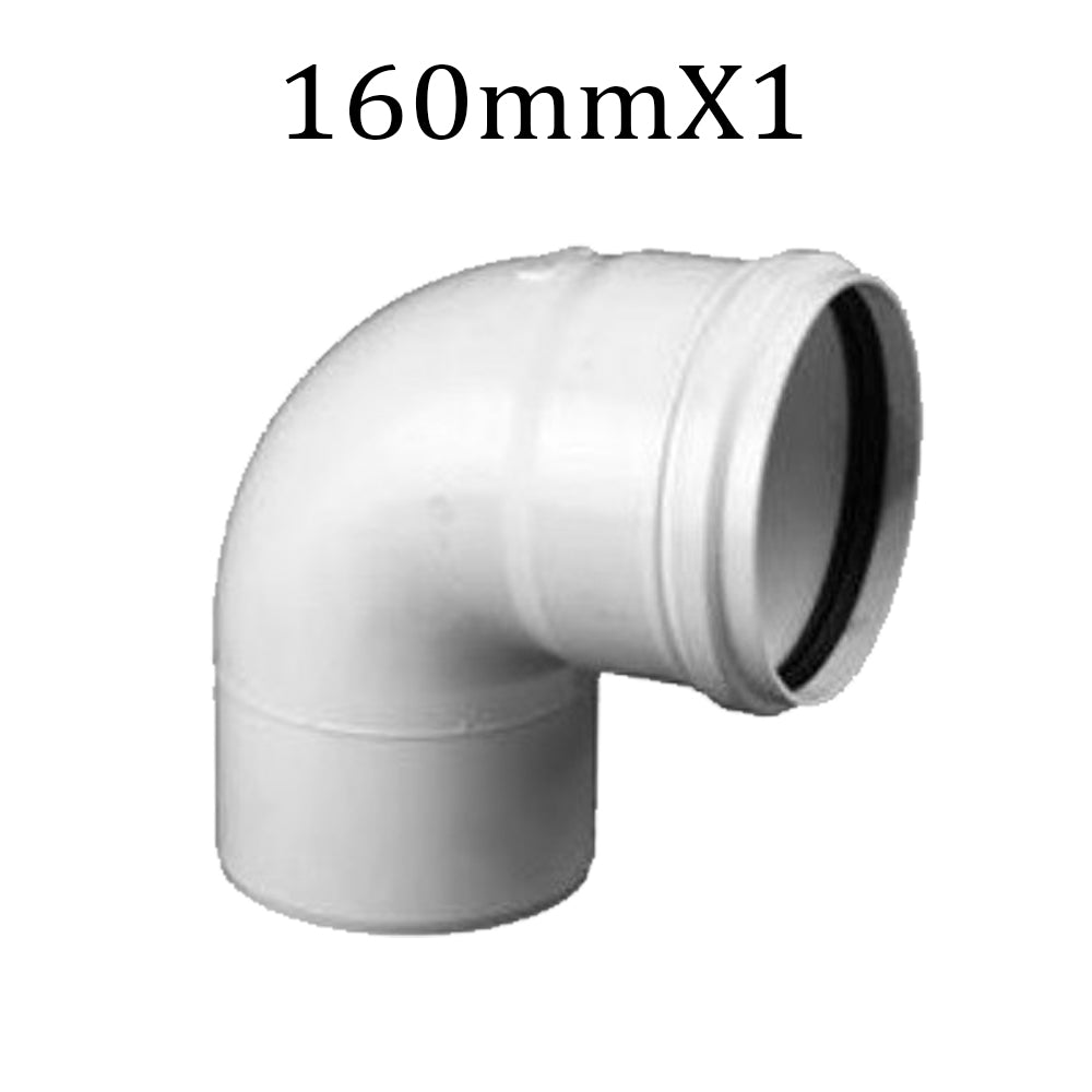 Codo 90° PVC Sanitario Blanco 160mm