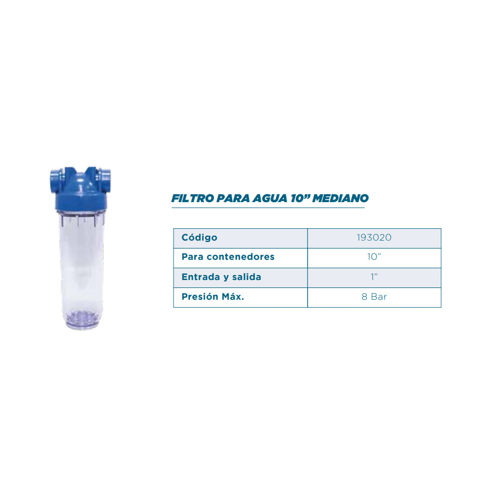 Contenedor Para Filtro De Agua 10 Azul