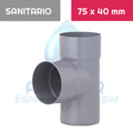 TEE Pvc Sanitario 75 mm x 40 mm Aguafer