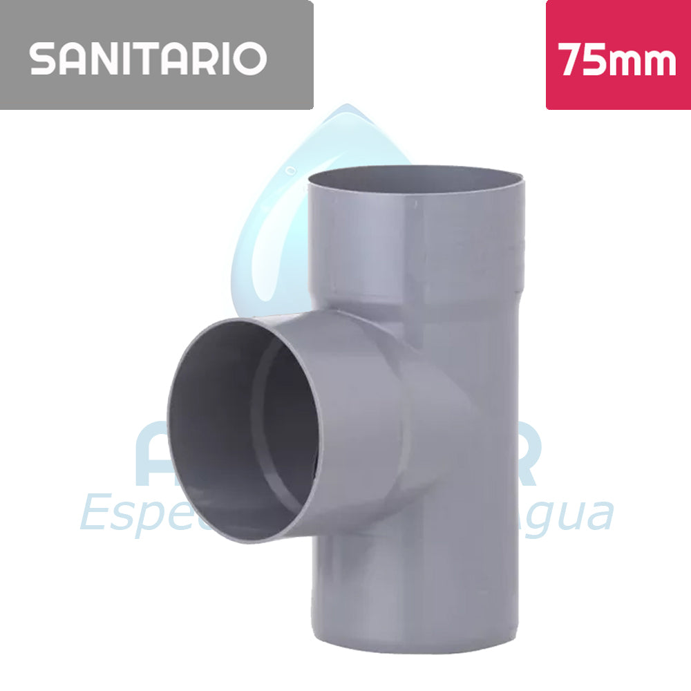 TEE Pvc Sanitario 75 mm x 75 mm Aguafer