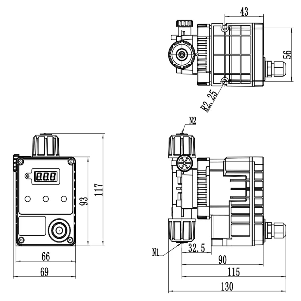 Bomba Dosificadora De Cloro Digital Aguafer 633 5l/h 6bar