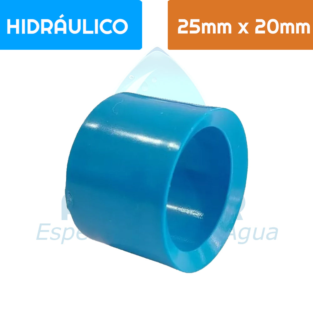 Buje Reducción Corto PVC Hidráulico 25 mm x 20 mm Aguafer