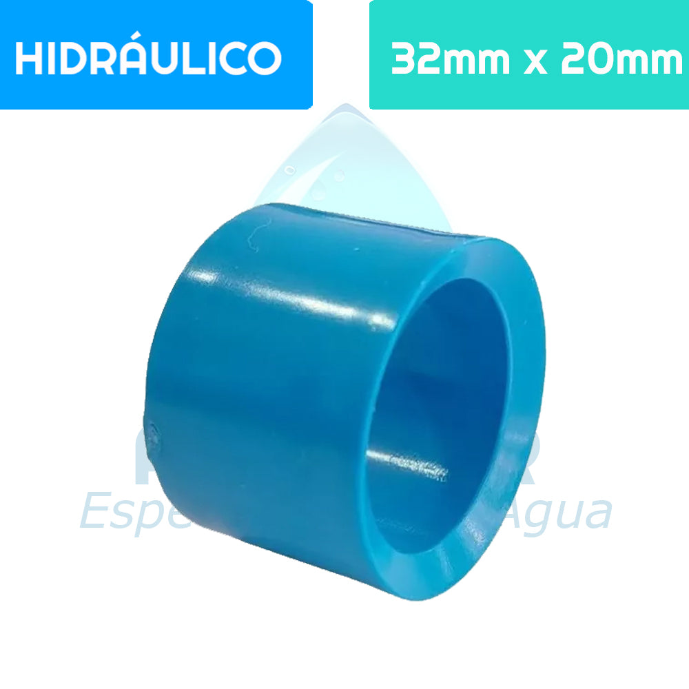 Buje Reducción Corto PVC Hidráulico 32 mm x 20 mm Aguafer
