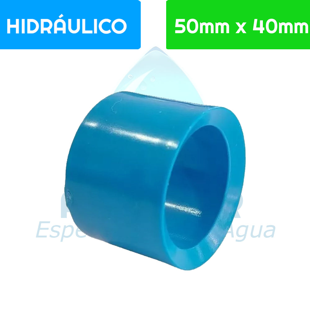 Buje Reducción Corto PVC Hidráulico 50 mm x 40 mm Aguafer