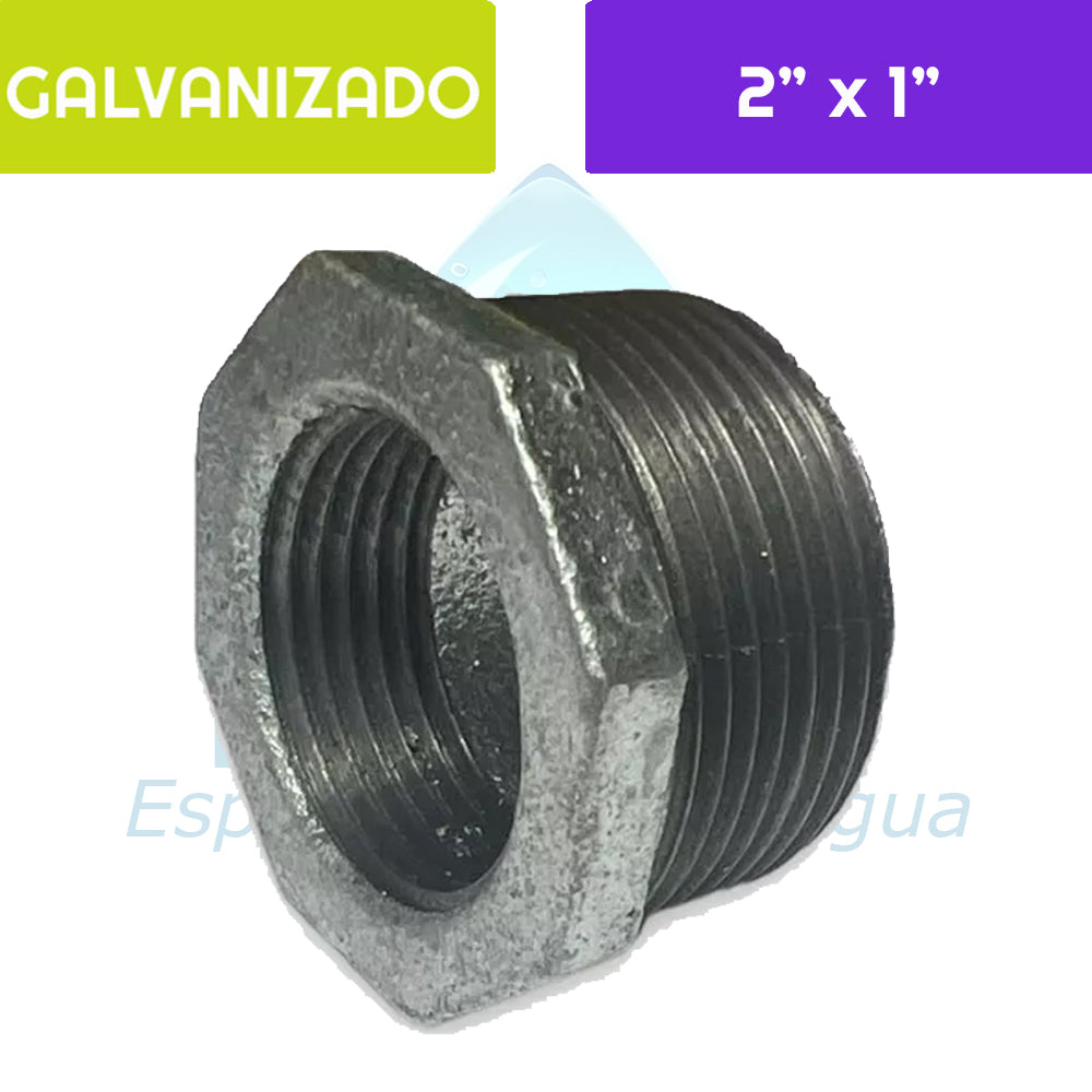 Bushing HI Acero Galvanizado 2"x 1" Aguafer