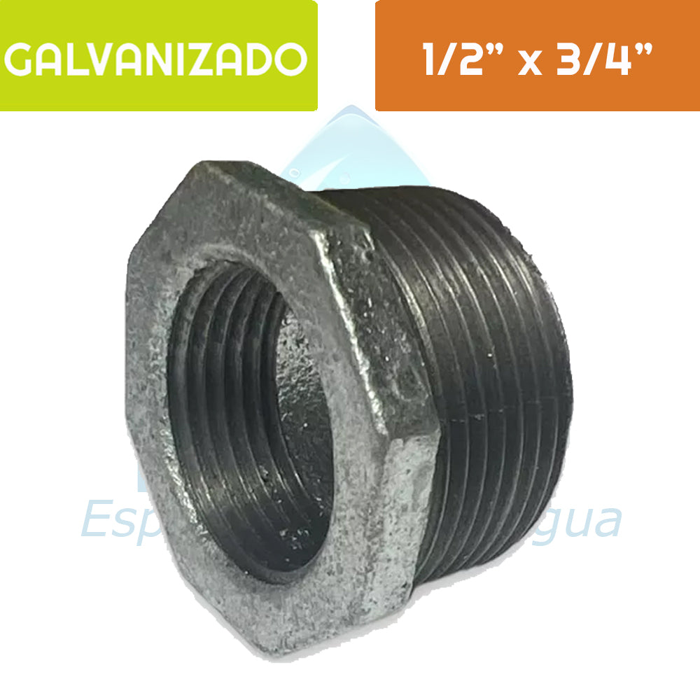 Bushing HI Acero Galvanizado 3/4" x 1/2" Aguafer