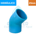 Codo 45° PVC Hidráulico 25 mm Aguafer