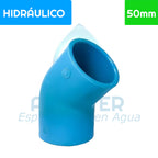 Codo 45° PVC Hidráulico 50 mm Aguafer