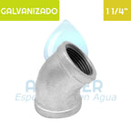 Codo 45 ° HI Acero Galvanizado 1 1/4" Aguafer