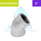 Codo 45 ° HI Acero Galvanizado 2" Aguafer