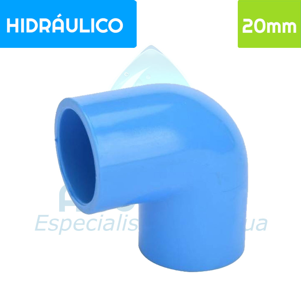 Codo 90° PVC Hidráulico 20 mm Aguafer