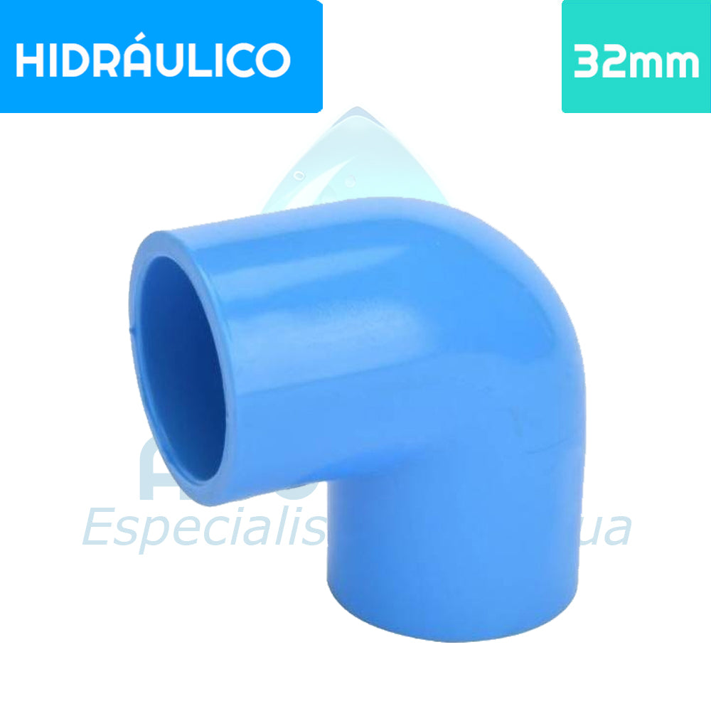 Codo 90° PVC Hidráulico 32 mm Aguafer