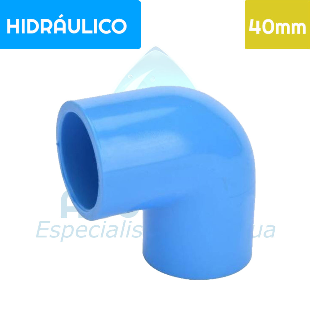 Codo 90° PVC Hidráulico 40 mm Aguafer
