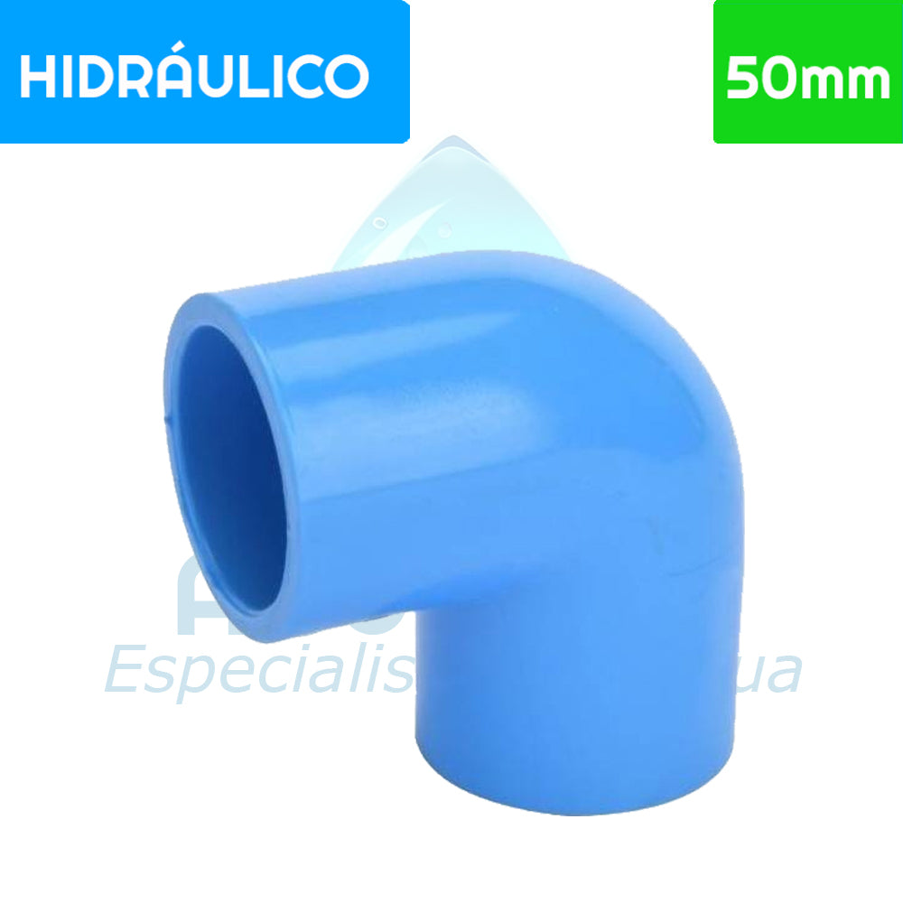 Codo 90° PVC Hidráulico 50 mm Aguafer