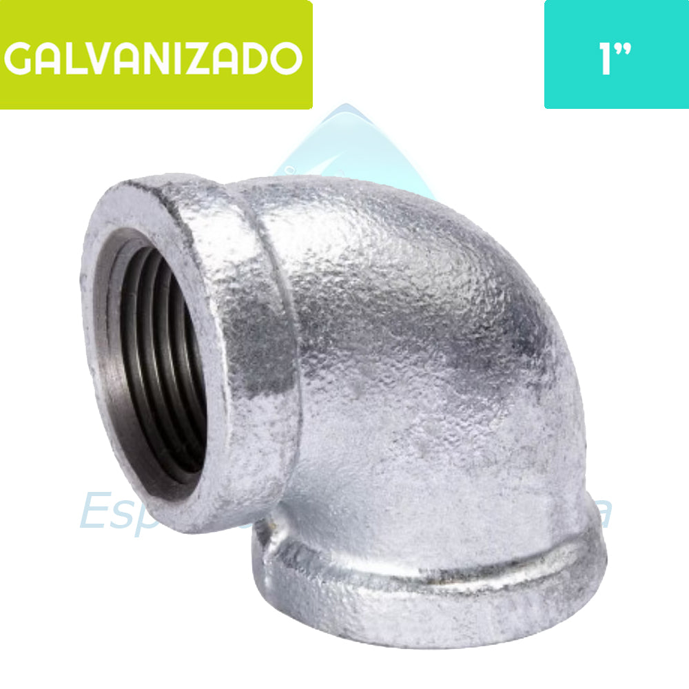 Codo 90° HI Acero Galvanizado 1" Aguafer