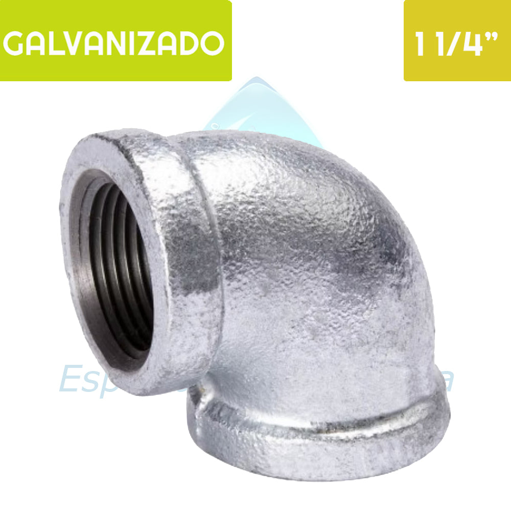 Codo 90° HI Acero Galvanizado 1 1/4" Aguafer
