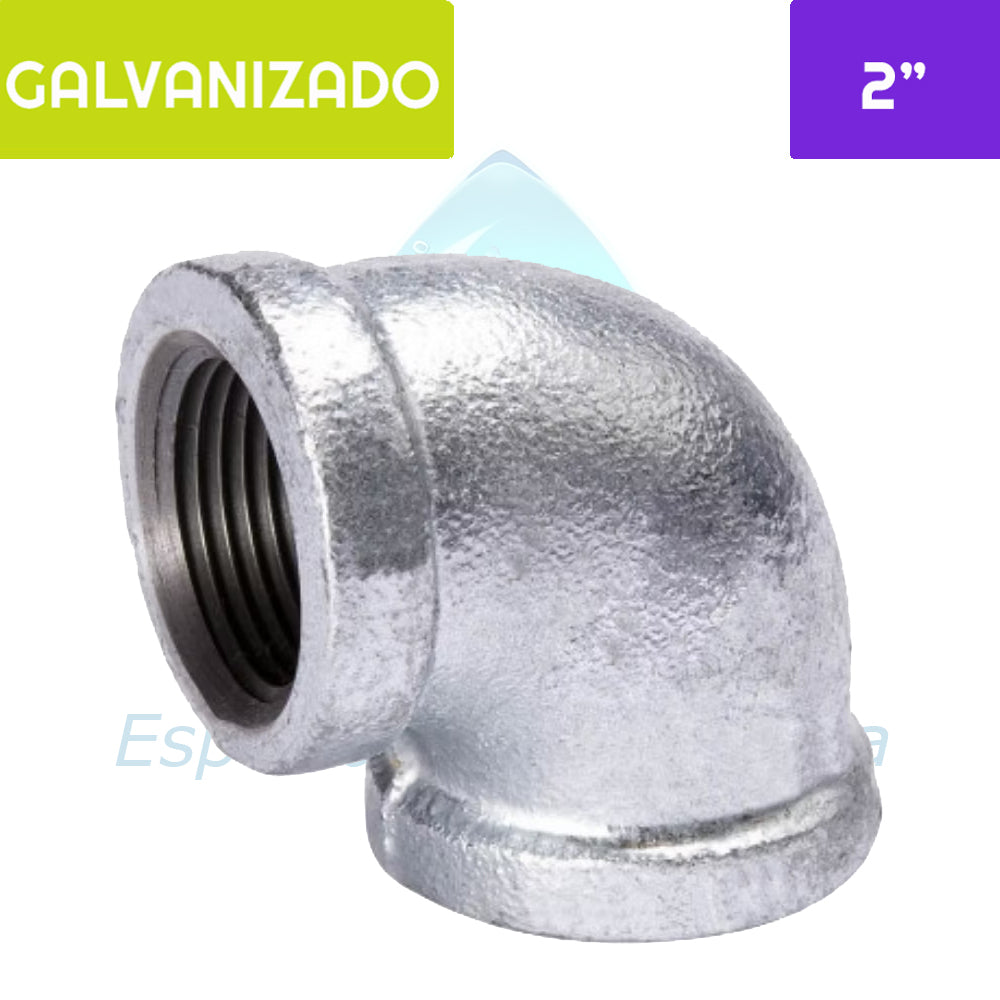 Codo 90° HI Acero Galvanizado 2" Aguafer