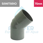 Codo 45° Pvc Sanitario 75 mm Aguafer