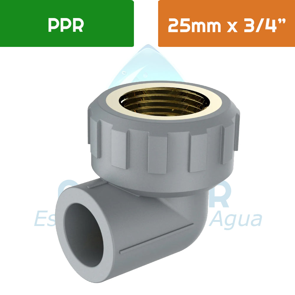 Codo 90° PPR 25 mm - 3/4" SO - HI Aguafer