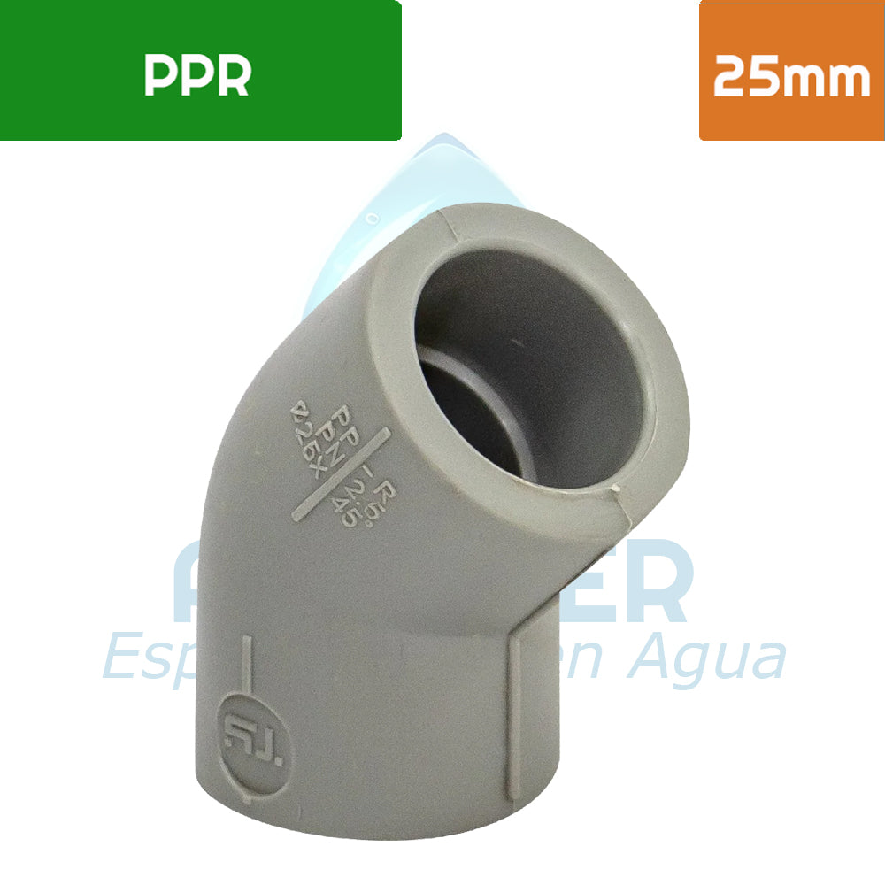 Codo 45° PPR 25 mm Aguafer