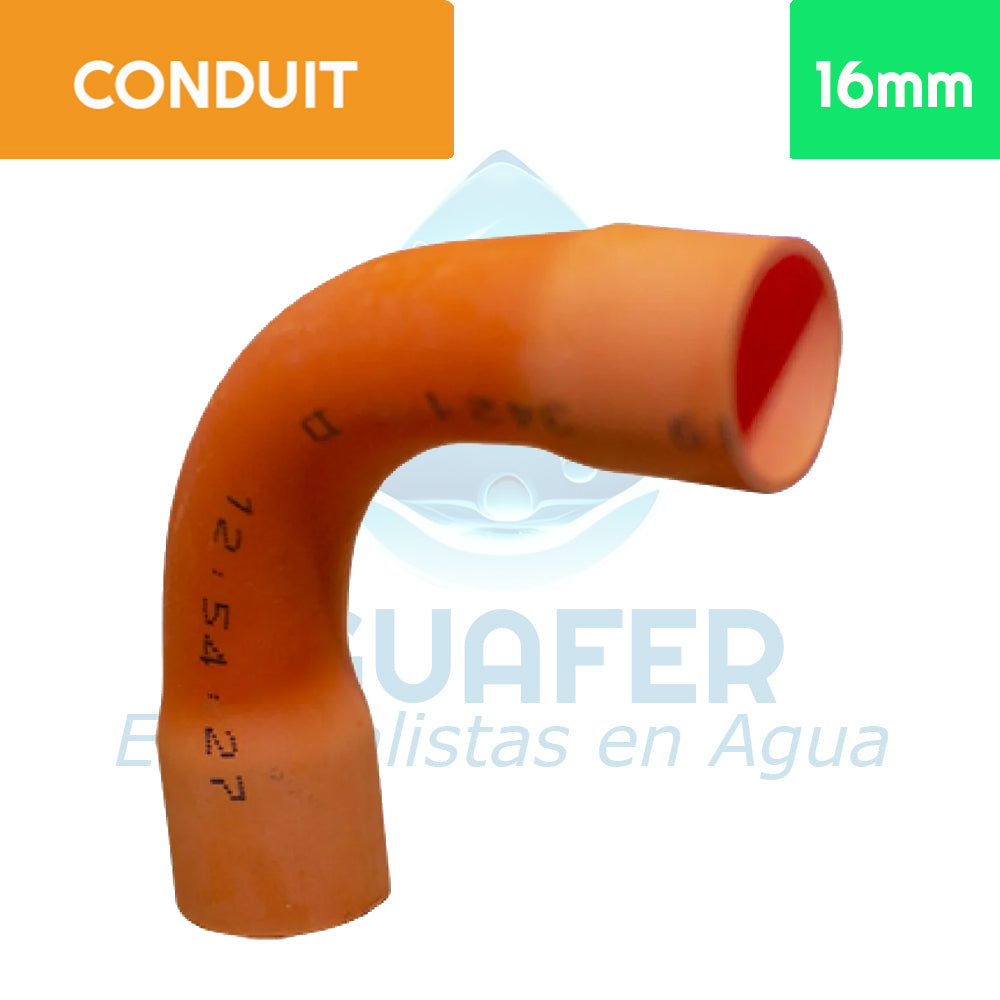 Curva 90° PVC Conduit 16 mm Aguafer