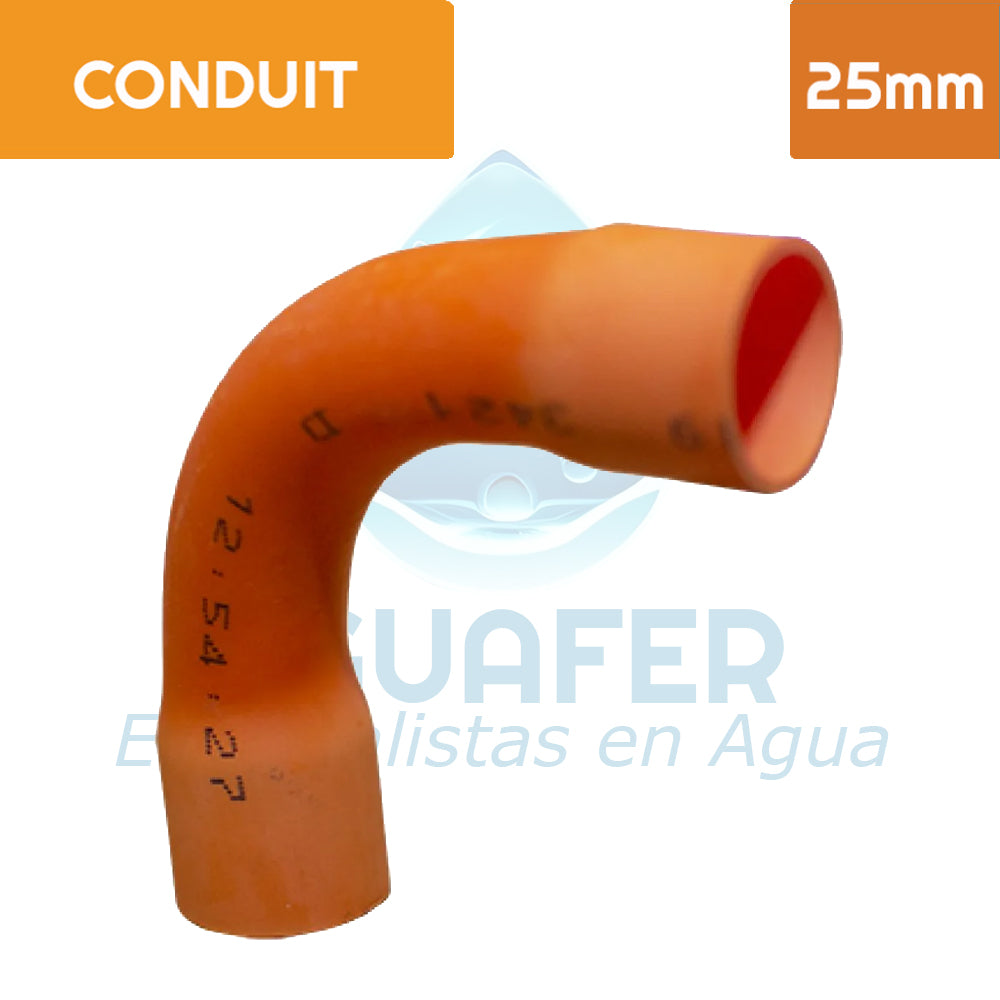 Curva 90° PVC Conduit 25 mm Aguafer