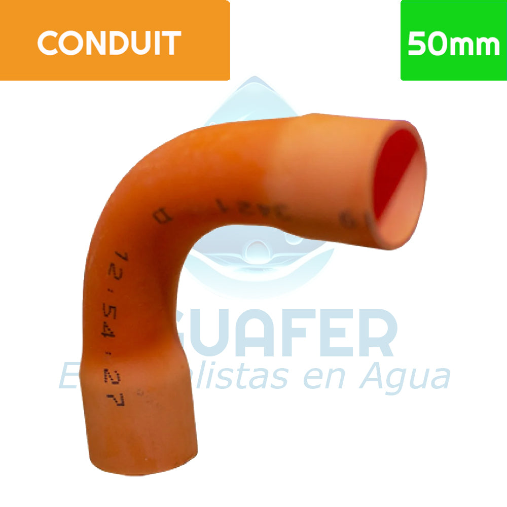 Curva 90° PVC Conduit 50 mm Aguafer