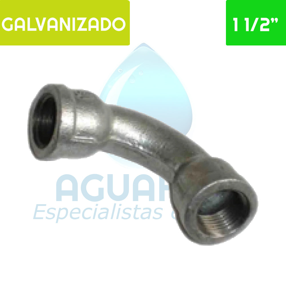 Curva 90° HI Acero Galvanizado 1 1/2" Aguafer