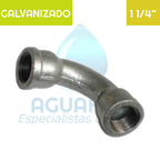Curva 90° HI Acero Galvanizado 1 1/4" Aguafer