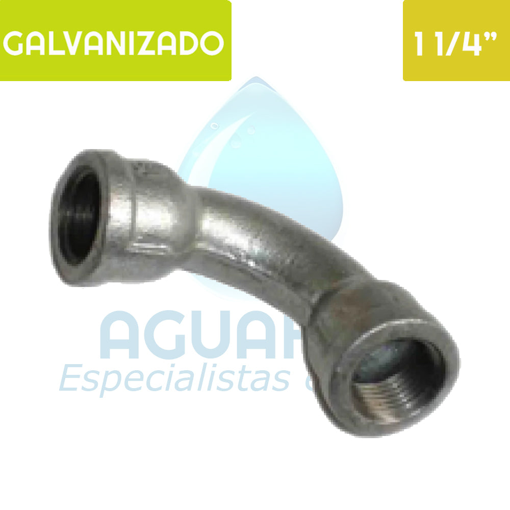 Curva 90° HI Acero Galvanizado 1 1/4" Aguafer