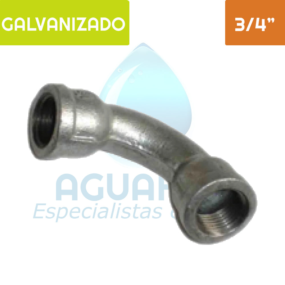 Curva 90° HI Acero Galvanizado 3/4" Aguafer