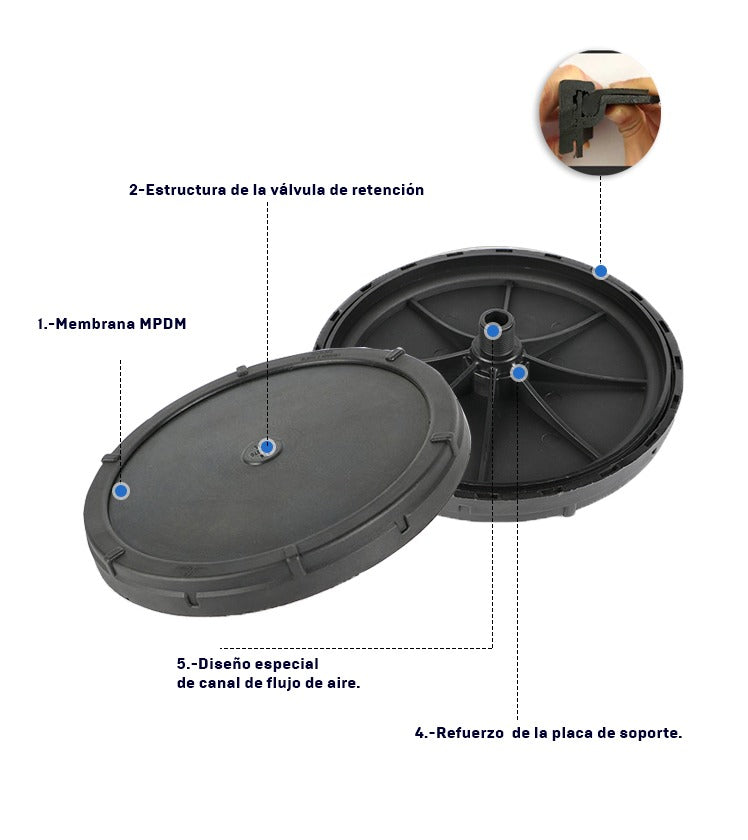Disco Difusor De Burbuja Fina 8in 200mm Epdm Aireación