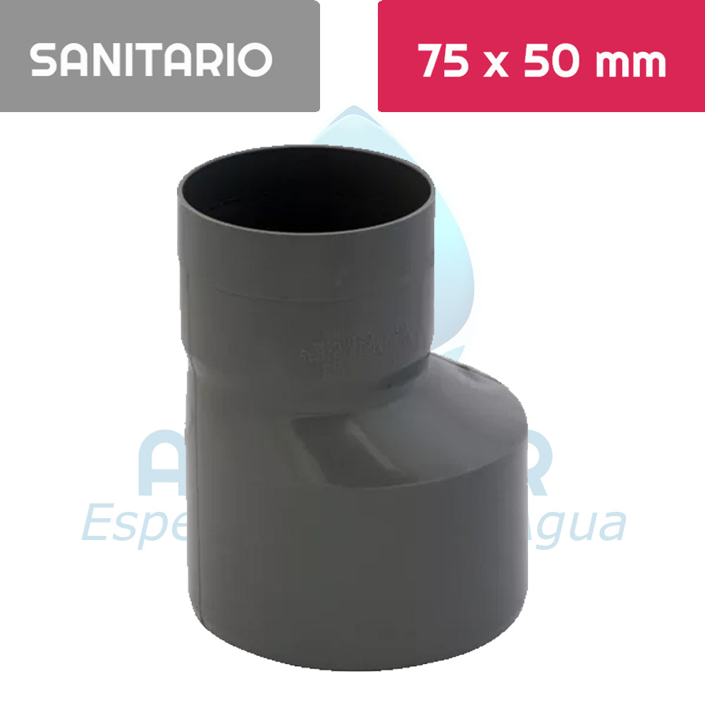 Reduccion PVC Sanitario 75 mm X 50 mm Aguafer