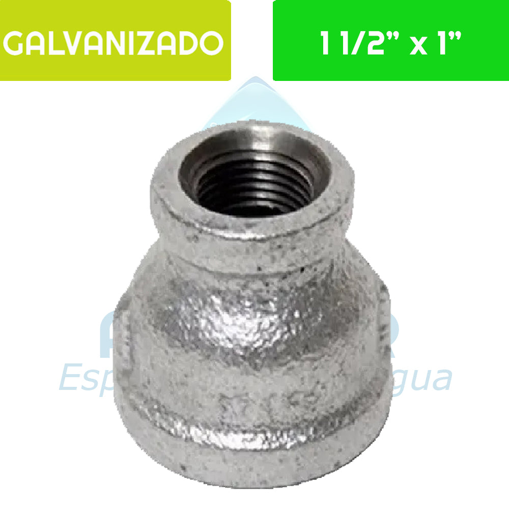 Reducción HI Acero Galvanizado 1 1/2"x 1" Aguafer