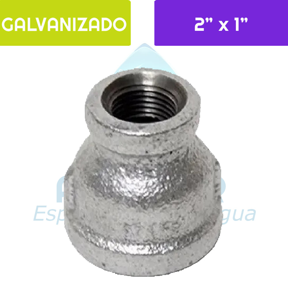 Reducción HI Acero Galvanizado 2"x 1" Aguafer