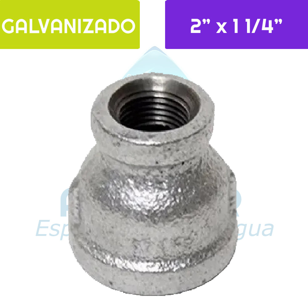 Reducción HI Acero Galvanizado 2"x 1 1/4" Aguafer