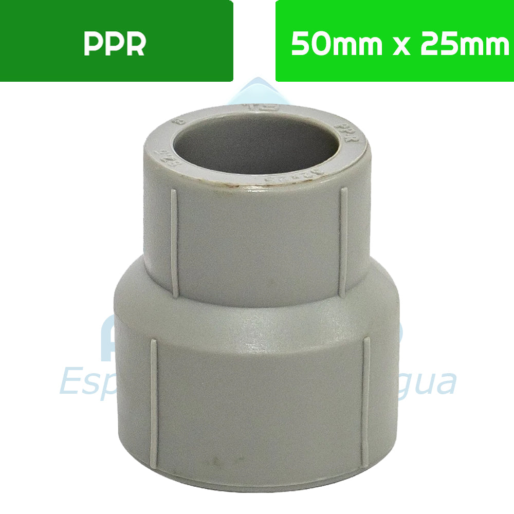 Reducción Larga PPR 50 mm x 25 mm Aguafer