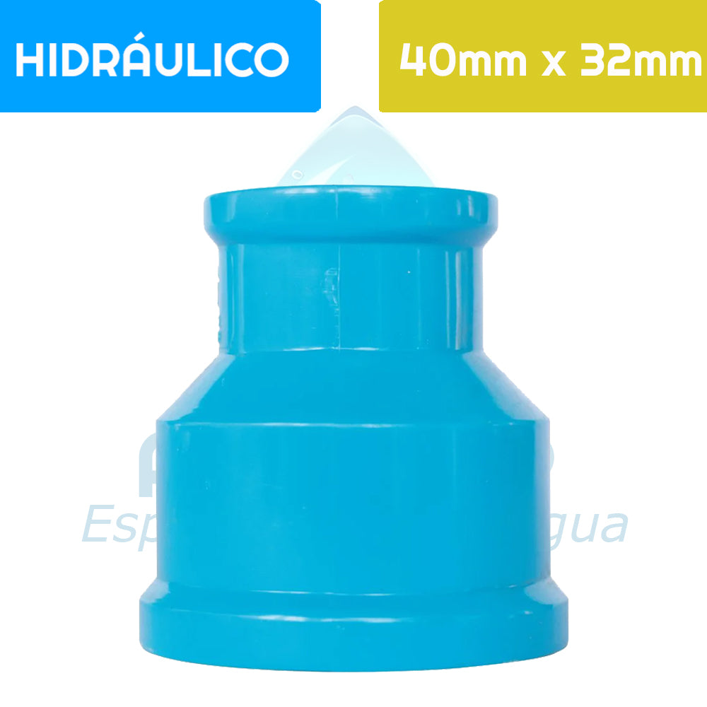 Reducción Larga PVC Hidráulico 40 mm x 32 mm Aguafer
