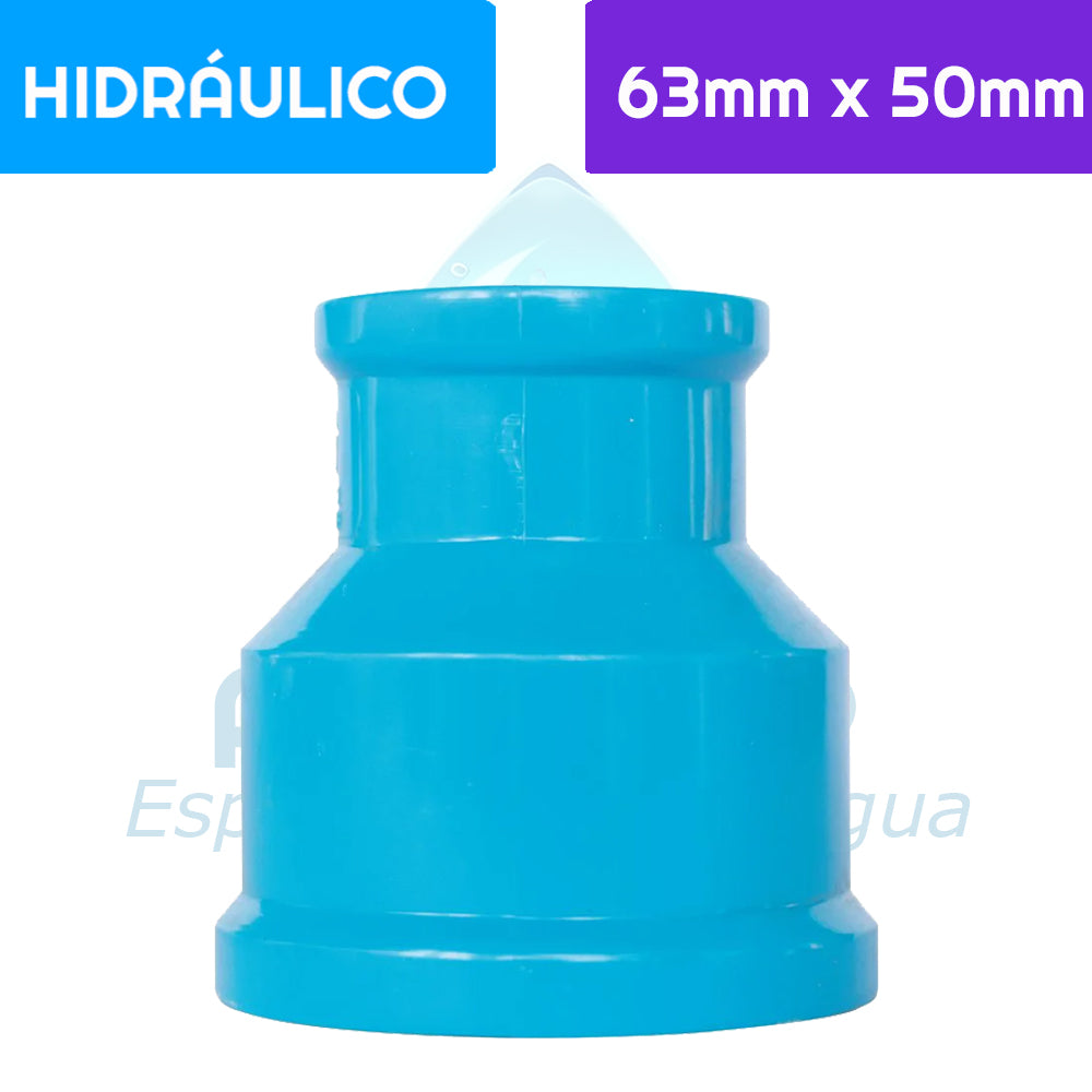 Reducción Larga PVC Hidráulico 63 mm x 50 mm Aguafer