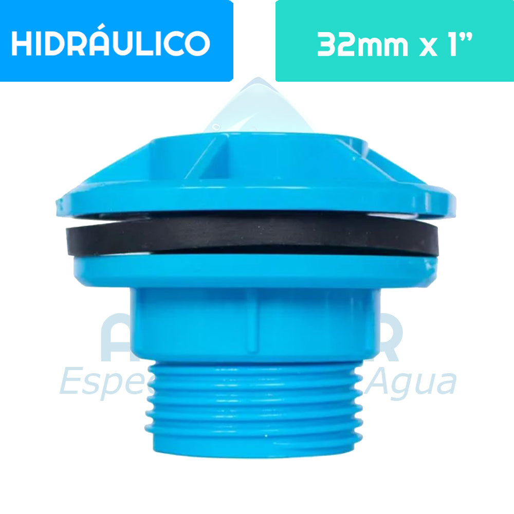 Salida Estanque PVC Hidráulico 32 mm Aguafer