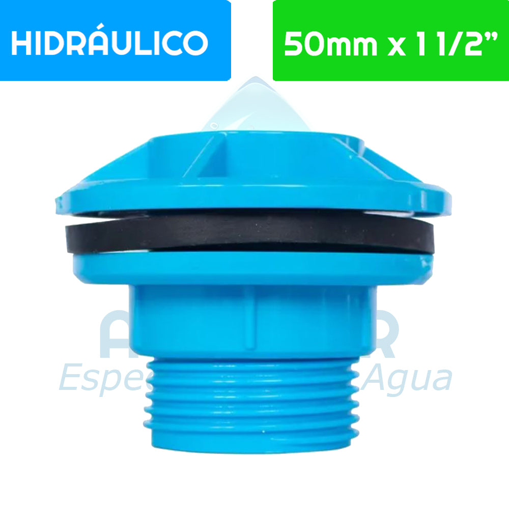 Salida Estanque PVC Hidráulico 50 mm Aguafer