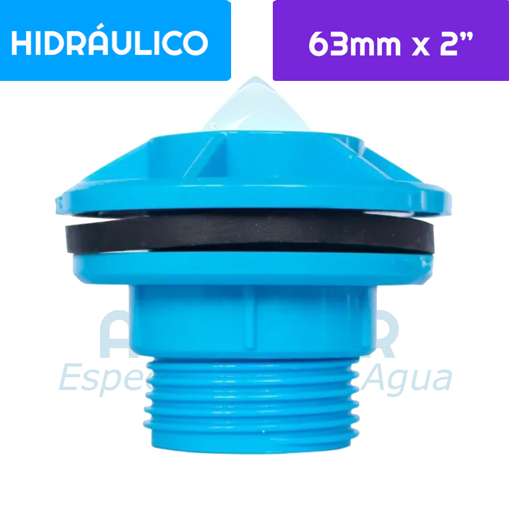 Salida Estanque PVC Hidráulico 63 mm Aguafer