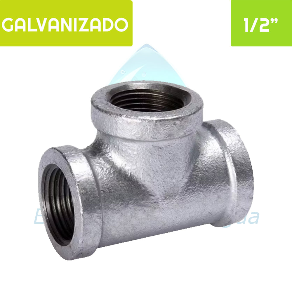 TEE HI Acero Galvanizado 1/2"