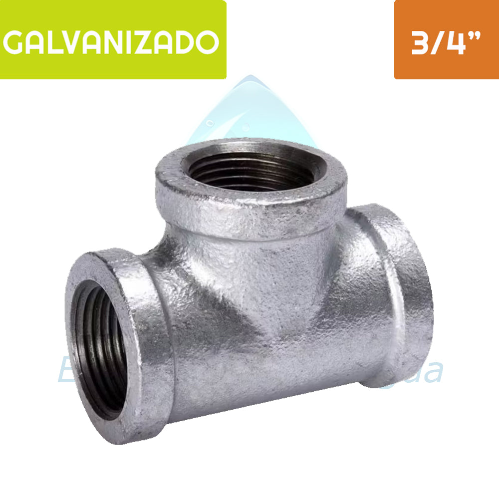 TEE HI Acero Galvanizado 3/4"