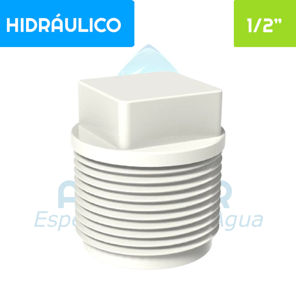 Tapa tornillo HE PVC Hidráulico 1/2" Aguafer