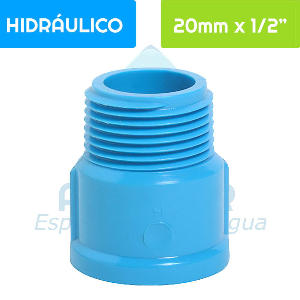 Terminal HE PVC Hidráulico 20 mm x 1/2"