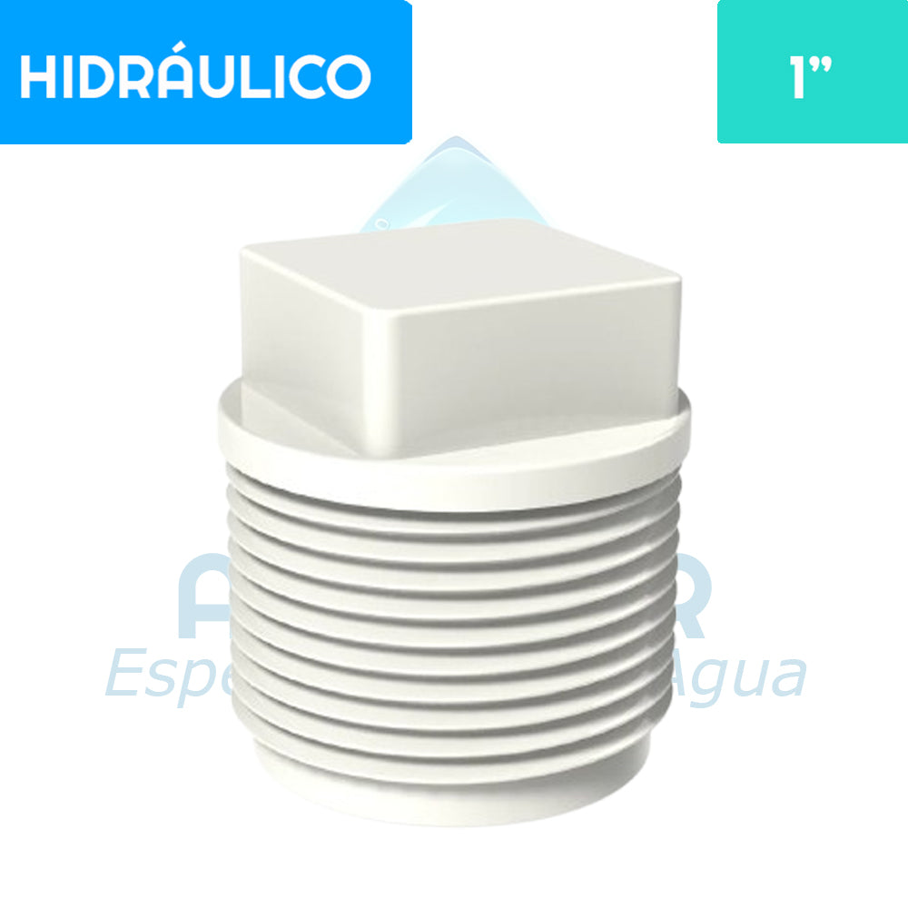 Tapa tornillo HE PVC Hidráulico 1" Aguafer