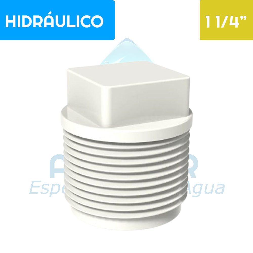 Tapa tornillo HE PVC Hidráulico 1 1/4" Aguafer