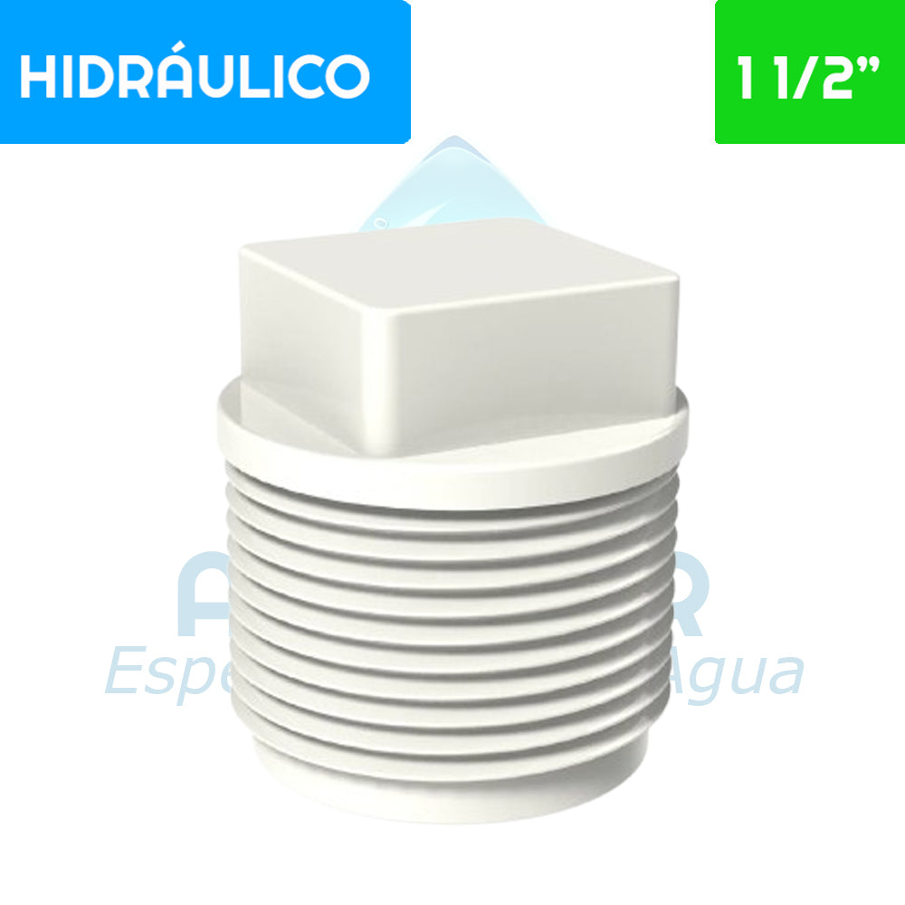 Tapa tornillo HE PVC Hidráulico 1 1/2" Aguafer