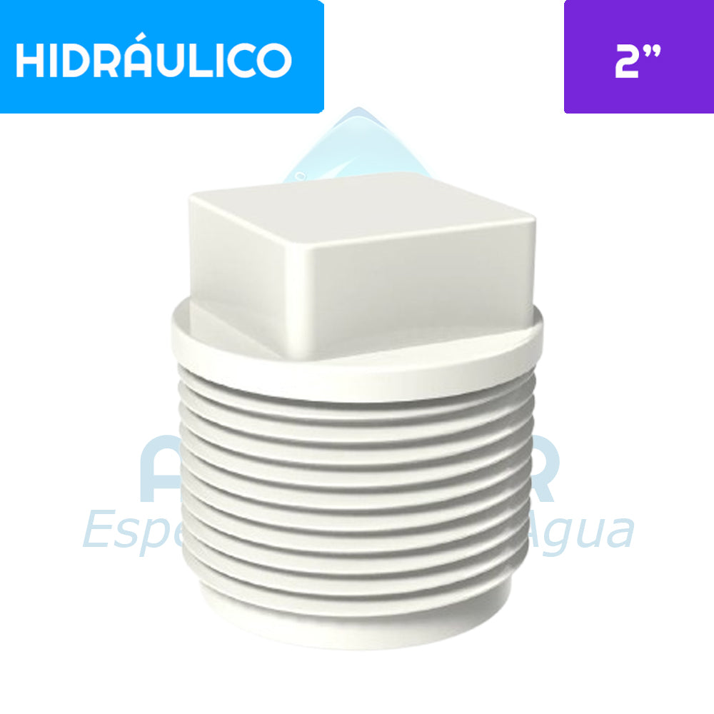 Tapa tornillo HE PVC Hidráulico 2" Aguafer